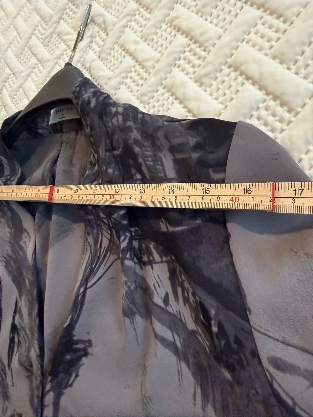 Babaton Gray & Black Scenic Print Silk Blouse - Picture 4 of 8